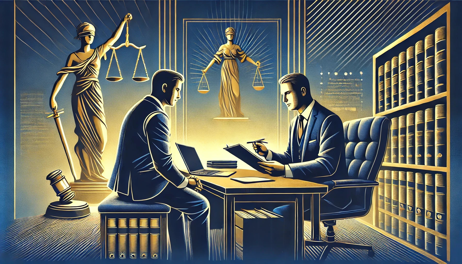 A Durham car accident lawyer discussing legal options with a client.